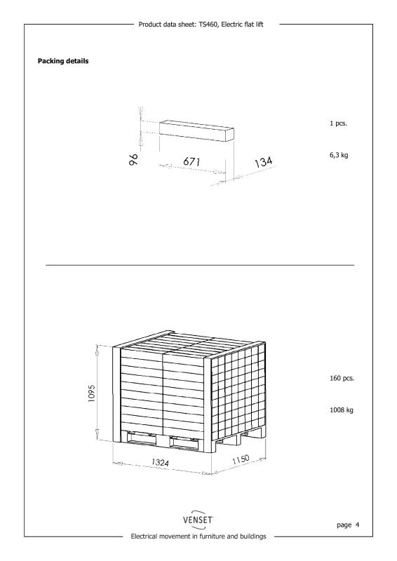 Паспорт продукту TV-ліфт VENSET TS460B (4)